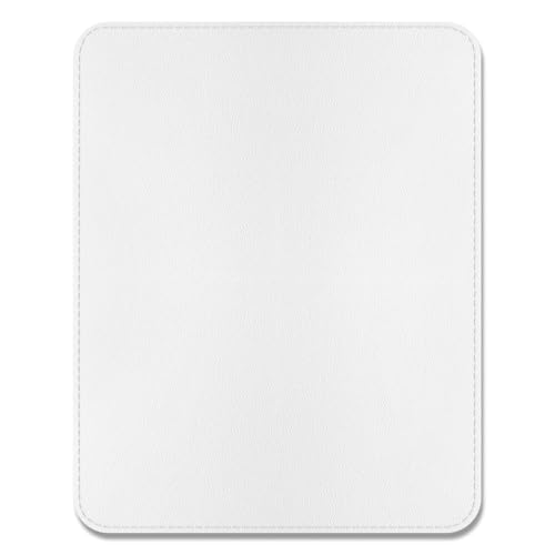 Hsxnam Leather Mouse Pad, Office Mouse Mat Non-Slip Rubber Base Stitched Edge Washable Waterproof Rectangular Mousepad for Office Gaming PC Laptop, 9.8
