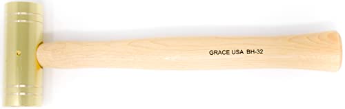 Grace USA 32 Ounce Brass Hammer, Gunsmith Tools & Accessories, Gun Care, Woodworking, Machinist, Mechanic, Made in USA, (BH-32)