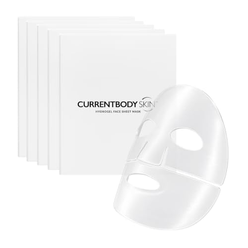 CurrentBody Hydrogel Face Masks: 5 Pack | Hyaluronic Acid, Korean Skincare