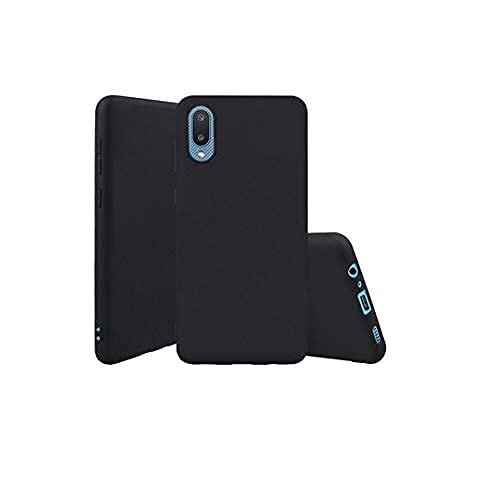 Galaxy A02 Case Cover Rubberised Matte Soft Silicone TPU Flexible Back Case Cover for samsung Galaxy A02 - BLACK