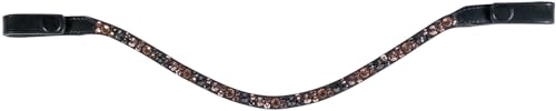 Frontal HKM Rosegold Glamour pour Poney en Noir et Or Rose