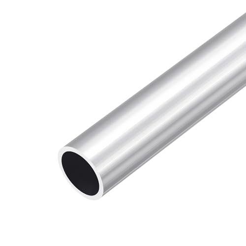 DMiotech (27mm OD x 21mm ID) 6063 Aluminum Round Tube 300mm Length Industry Metal Tubing for Machinery Frame Construction DIY Projects