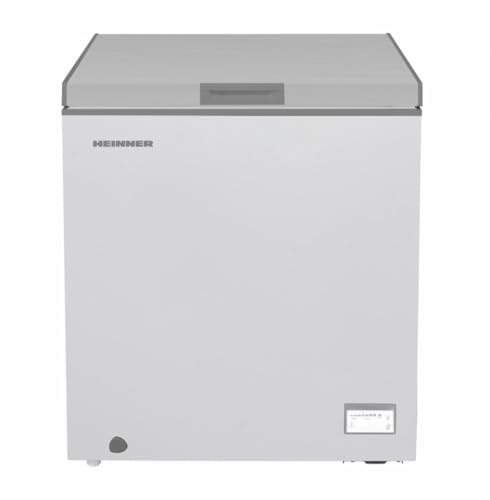 HEINNER HCF-HM145CSE++ Gefriertruhe 142 L, energiesparend, leiser Betrieb, reversible Tür links/rechts, Energieeffizienzklasse E, für langfristige Sicherheit, Weiß – Inklusive 5‑Jahres‑Garantie