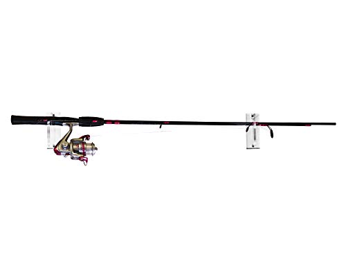 Better Display Cases Deluxe Clear Acrylic Fishing Pole Horizontal Wall Mount Bracket (A023-F-SS)