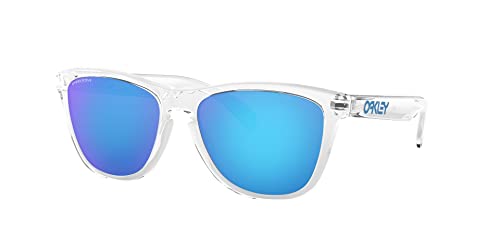 Oakley Frogskins Oo9013 9013D0 55Mm Crystal Clear/Prizm Sapphire Sunglasses For Men For Women Bundle Leash +Visiova Accessories #TOP3