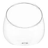 Hohopeti Cuenco de Vidrio Corte Inclinado para Terrario de Suculentas, Maceta Transparente de 15 CM, Recipiente Decorativo para Micropaisajes y Musgo, Jardín de Oficina y Hogar