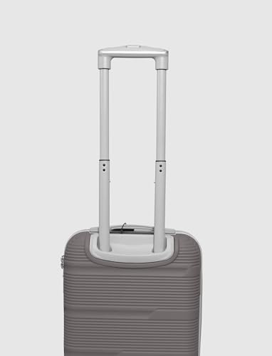 Image of ABS Hard Suitcase 55 cm Cabin Luggage, Trolley Bag with Smooth 8 Wheel System Combination Lock and Strong Zipper | Carry On Travel Case for Air, Road and Weekend Trips | Grey