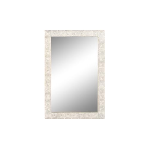 Home ESPRIT Miroir Mural Blanc Naturel en Bois de poignée Indienne 94 x 3 x 140 cm