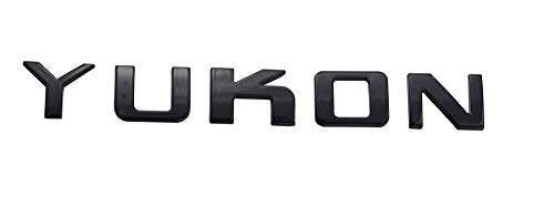 Image of 2pcs Yukon Nameplate Emblem Letter Badge 3D Replacement for GMC Sierra (Black)