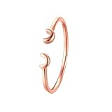 Juego de anillos de boda para mujer, en forma de U, regalo para novia, 47 (15.0), Oro rosa de 9 quilates, Sin gemas