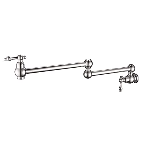 Robinet de cuisine froide laiton massif mural brossé double joint extensible