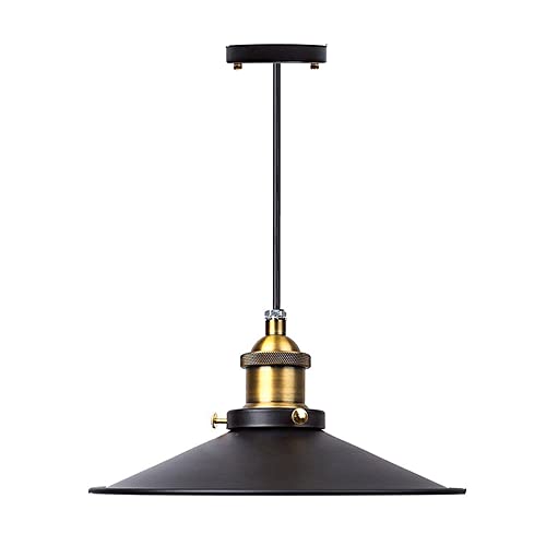 Lustre retro industriel abat-jour métallique pour éclairage de table de salle à manger