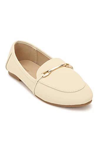 Image of Van Heusen Womens Cream Ballerinas Ballet Flat