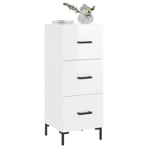 Moderna cómoda de madera brillante con tres cajones profundos y gran soporte 4
