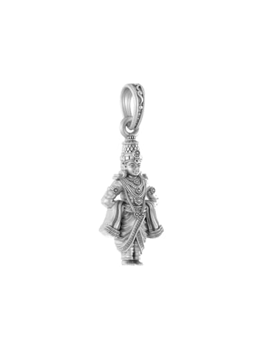 Pendentif Dieu Vitthal avec chaîne en argent sterling 925 Mtrolls collier taille S 5,9 g