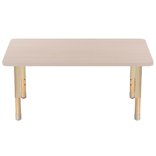 Image of Factory Direct Partners 30 inch x 48 inch Rectangle Kids Classroom Table with Adjustable Chunky Wood Legs
