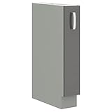  Küche Bianca Grey Hochglanz Grau Unterschrank 15 cm Schrankauszug Küchenschrank