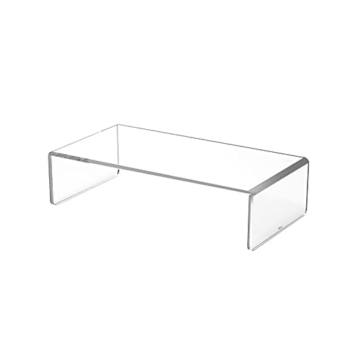 Trust 24504 Monta skärmstativ, akryl datorskärmhöjare, universell hyllorganiserare 40 x 20 x 10 cm, för PC, bärbar dator, Mac, hem, kontor – transparent