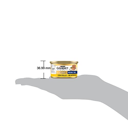GOURMET Gold Cibo Umido per Gatti Adulti, Mousse con Pollo in 24 Lattine da 85 g, Senza Coloranti o Conservanti Artificiali - Immagine 3