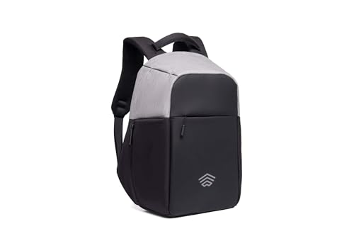 Sac à dos Antivol Mini Groovy Eptagon - Léger, USB, Tissu Oxford Anti-Coupure, Voyage & Cabine Avion, Travail, Étudiant. (Gris)