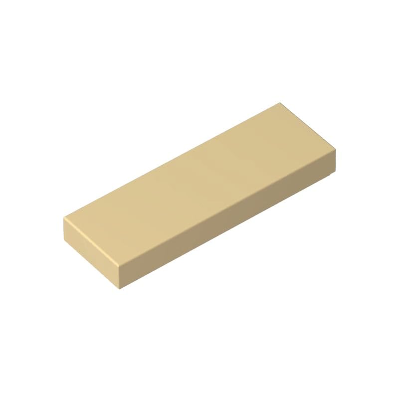 Gobricks 63864 Foundation Plate Tile 1x3 50 Pieces GDS-562 Compatible with Lego Building Blocks Color:Tan โ image 1