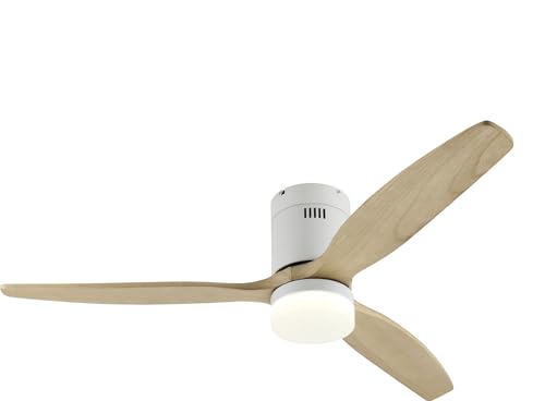 Corberó - Ventilador de Techo con Luz LED 132 cm | CVTGHC4 |Silencioso | 6 Velocidades | Diseño Nórdico | Temporizador|Mando a Distancia | Modo Verano - Inverno |Aspas de Madera Clara
