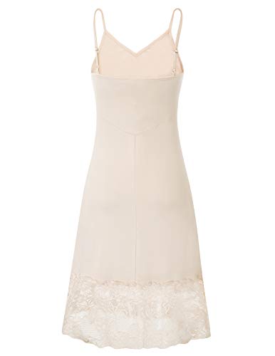 Belle Poque Women's Full Slip Lace Adjustable Spaghetti Strap Cami Dress Nightgown Nude-2 Xl #TOP1