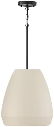 Capital Lighting 354211IV Della Handcrafted Terracotta Pendant Ceiling Light, 1-Light 100 Watt, 16" H x 14" W, Painted Ivory and Matte Black