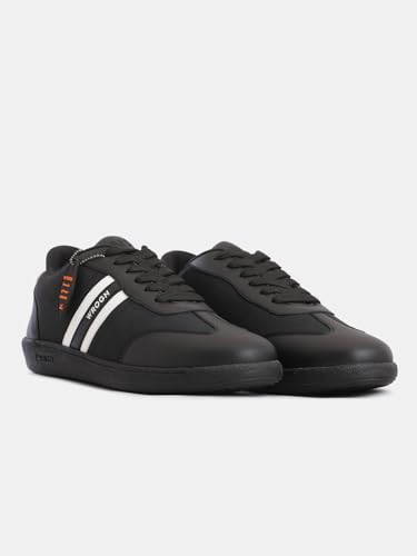 Image of WROGN Men's Lace-up Sneakers | Solid with Graphic Detail