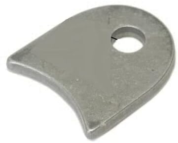 Weld On Radiused Mounting Tab for 1.5 Inch Tubing with 1/4 Inch Hole, Pack of (20)