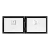 Lawrence Frames Hinged Double (Horizontal) Black Wood Picture Frame, Gallery Collection, 5 by 7-Inch