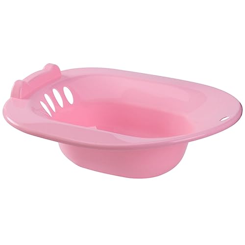 Ipetboom Sitz Bath Toilet Soaking Bathtub Over The Toilet Soaking Bath Hip Bath Tub Basin for Pregnant Women Elderly Patient Pink