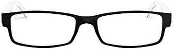 Ray-Ban RX5114 Rectangular Prescription Eyeglass Frames, Black On White/Demo Lens, 52 mm