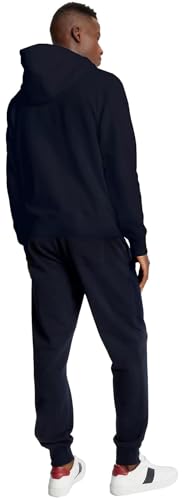 TOMMY HILFIGER Men's Iconic Fleece Embroidered Tommy Logo Pullover Hoodie Sweatshirt Collection 2024, Medium, Black4