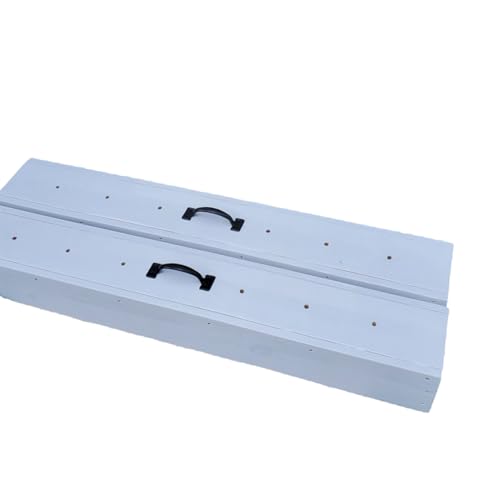 Generic Two 4ft Sport Horse Jump Flower Box Set - Pressure Treated Pine Wood, Black Metal Handles, 6 Flower Holes for Enhanced Jump Arena - Equestrian - Upgrade Your Jump Arena (White Set)