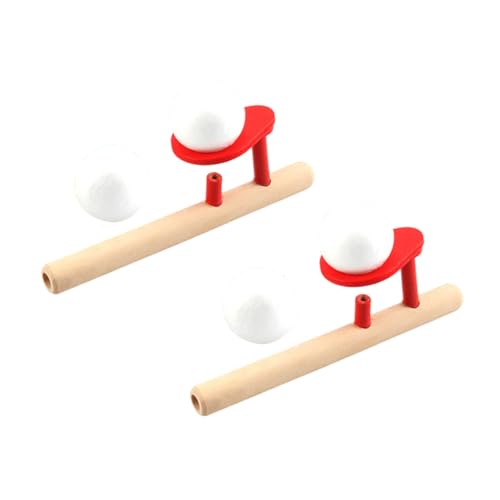 Milisten 2 Juegos Unidades de Bolas Flotantes de Madera Soplador para Mejora la Respiración Coordinación para Interiores y Exteriores