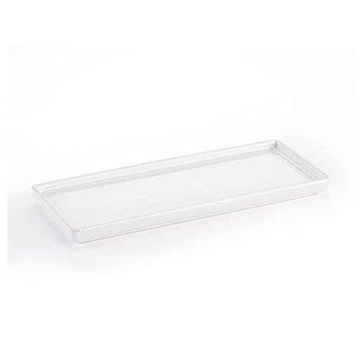 ASIGN Ceramic Vanity Tray, Toothbrush Tray, Small Tray for Bathroom Countertop,Ceramic Tray for Kitchen Sink (1 White Tray)