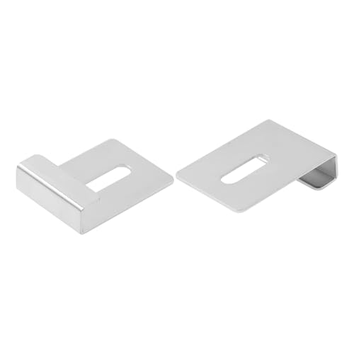 Image of Metal Mirror Clip,ULIFESTAR SUS304 Wide Channel Mirror Hanger Clip,Large Mirror Retainer Clip,Heavy Frameless Mirror J-Channel Mount Wall Clips with Screw 35*25mm /1.38*0.98 inch Silver 16PCS