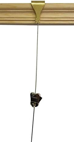 STAS Zipper Hook + Brass Moulding Hooks + Steel Cable Wire Rope) Traditional Victorian Wooden Dado Rail Picture Hanging Cable kit (2 Meter (78") Cable Kit)
