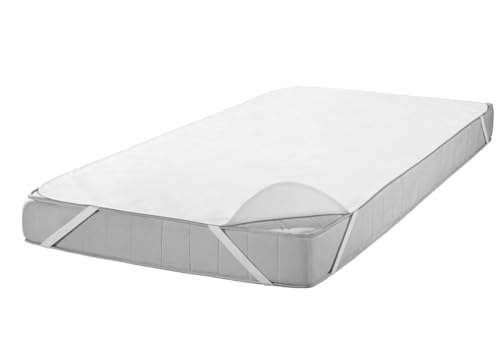 Protector de colchón impermeable ajustable 200x220 blanco de algodón de 2 capas SETEX 3