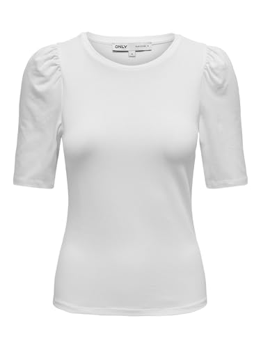 Only Women's Onllive Love 2/4 - Top da Donna, Taglia M, Colore: Bianco, Bianco, M