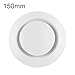 Adjustable Air Vent Cover Round Ceiling and Wall Bathroom Extractor Fan Vent Cover for Easy Cleaning, White, ABS, Pack of or 2(ø150mm)