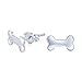 Minimalist Tiny Small Pet Puppy Animal Lover Dog Bone Stud Earrings For Women Teen 925 Sterling Silver