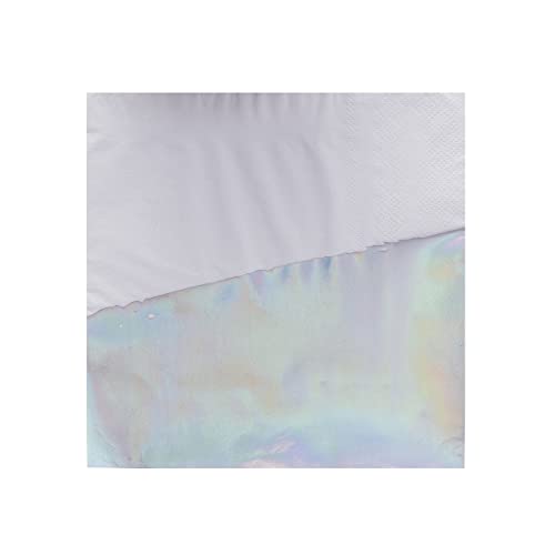 Ginger Ray Iridescent Holographic Rainbow Dipped Designer Paper Napkins x 16 - Iridescent Party