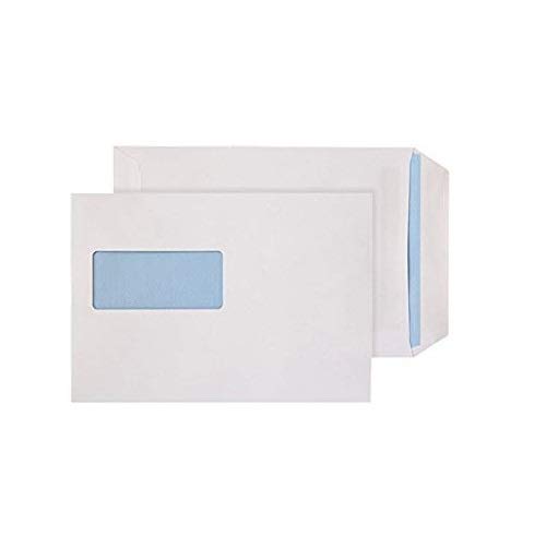 K-One C5 / A5 Window White Self Seal Envelopes 90 GSM 229x162mm (Pack of 250)