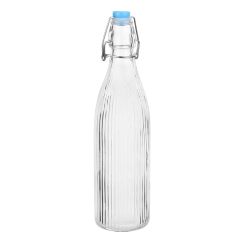Olympia Swing Top Water Bottles Set 500ml (6 Pack) - Clear, Reusable Clip Top Bottle HW794