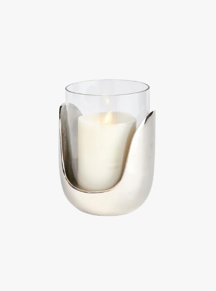 Medium Silver Aida Hurricane Candle Holder