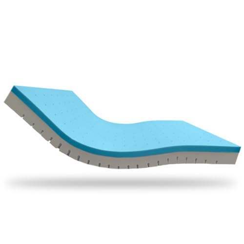 Materasso Ospedaliero Sfoderabile - Viscoelastico 5 cm - Per Letti Articolati - Copri Sanitario Impermeabile - Misure: 90 x 190 x 15 cm - Homedi