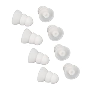 8 Embouts Auriculaires, 3 Couches en Silicone Souple pour Prothèses Auditives de Remplacement BTE ITE Pocket Earplug Domes(Blanc)