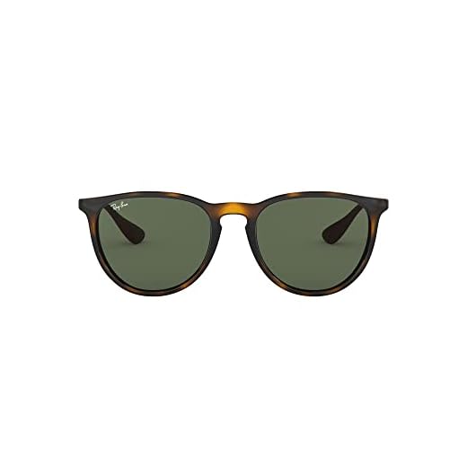 Ray-Ban RB4171 Erika Round Sunglasses, Light Havana/Dark Green, 54 mm
